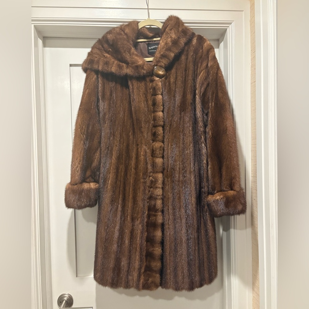Custom Made Female Hooded Mink Coat